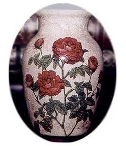 Crackled Rose Vase