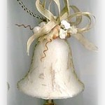 decoupaged bell ornament