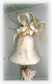 decoupaged bell ornament