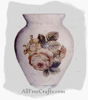 reverse decoupage vase