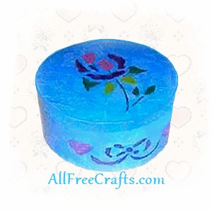 trinket box decoupaged with tissue paper