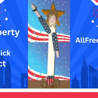 lady liberty paint stick craft project