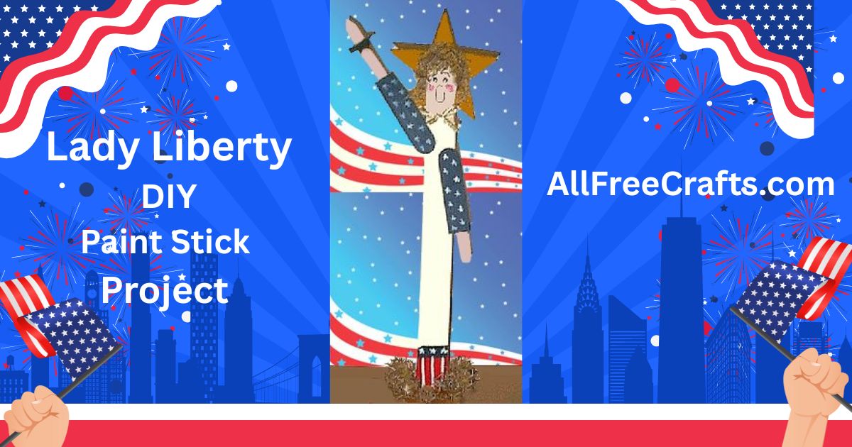 lady liberty paint stick craft project
