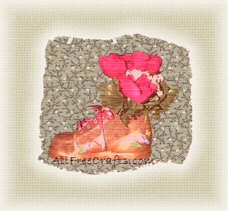 crackle painted baby shoe
