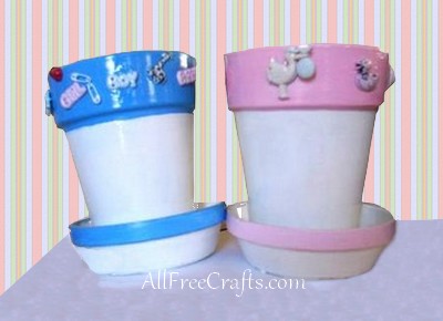 Baby Shower Clay Pots