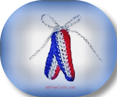 crocheted patriotic lapel pin
