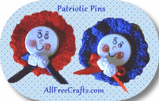 crocheted patriotic pins