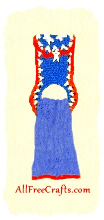 crocheted patriotic towel holder