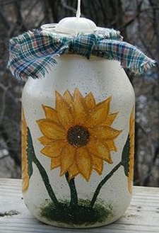 painted sunflower jar