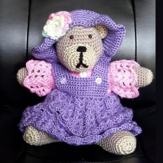 crocheted teddy bear by Teresa McCullough