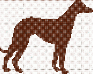 standing hound dog cross stitch chart