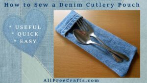 how to sew a denim cutlery pouch