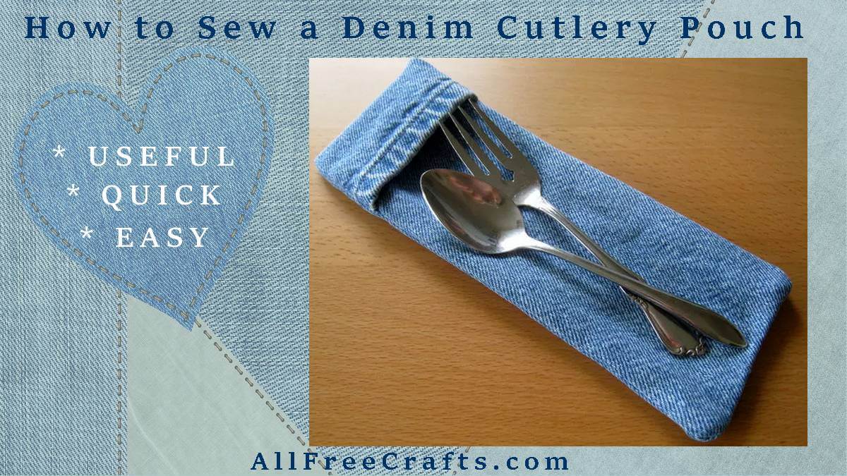 sewing pattern for denim cutlery pouch