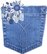 denim pocket with flowers