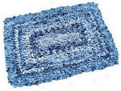 washed denim rug