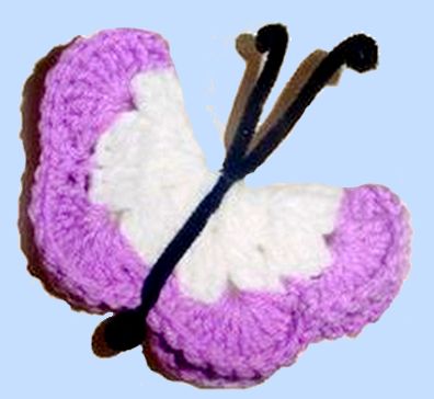 lavender crocheted butterfly