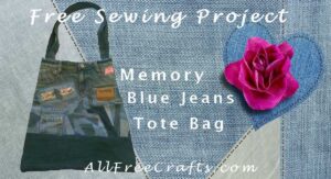 memory blue jeans tote