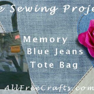 memory blue jeans tote