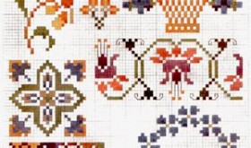 Priscilla Colored Cross Stitch Book 2 - baskets and flowers plate