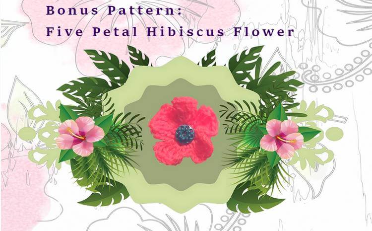 5 petal crocheted hibiscus flower