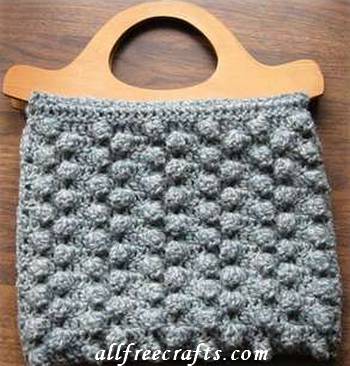 crocheted bobble shopping bag