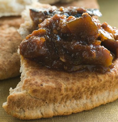 chutney on naan bread