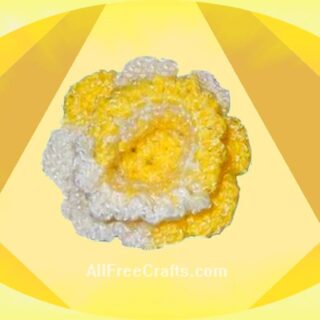 yellow and white crocheted daffodil