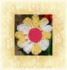 homemade crocheted daisy