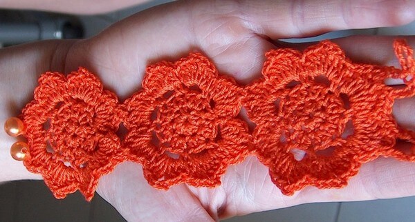 lotus flower crocheted bracelet