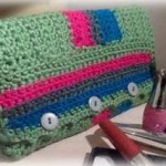 crocheted cosmetic bag