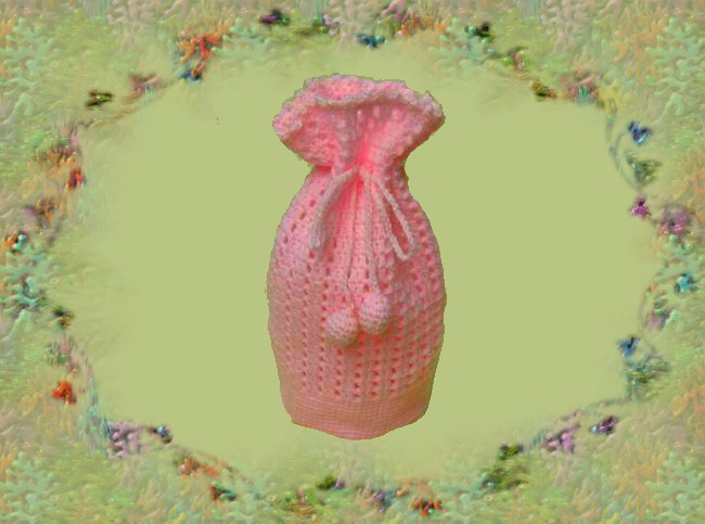 crocheted dorothy gift bag