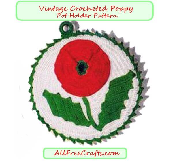 poppy pot holder pattern