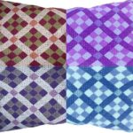 9 patch crocheted afghan in different color combinations