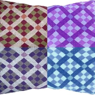 9 patch crocheted afghan in different color combinations