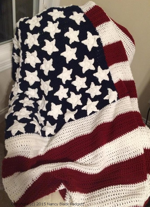 american flag afghan by Nancy Black Padgett