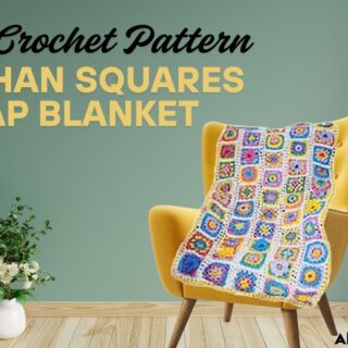 afghan squares lap blanket on a chair