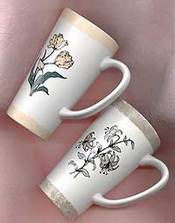 floral painted mugs