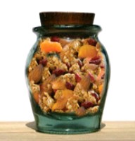 jar of homemade fruit and nut granola