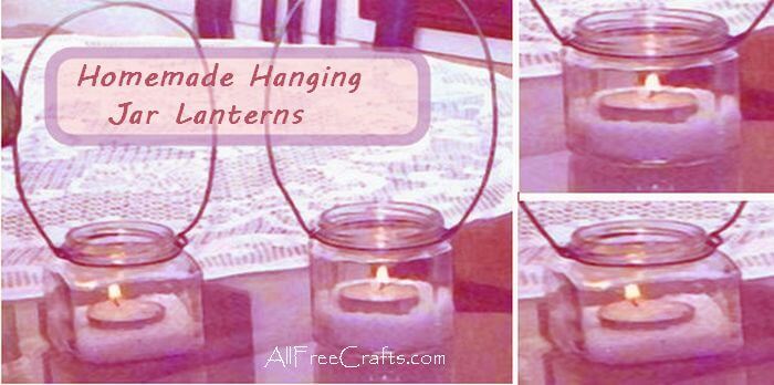 homemade hanging jam jar lanterns