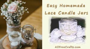 homemade lace candle jars