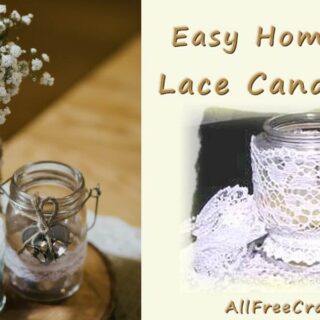 homemade lace candle jars