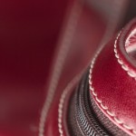 red leather stitching detail