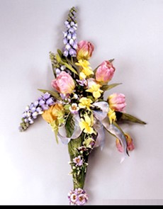 spring bouquet made from silk flowers