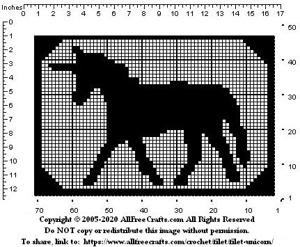 unicorn filet crochet chart