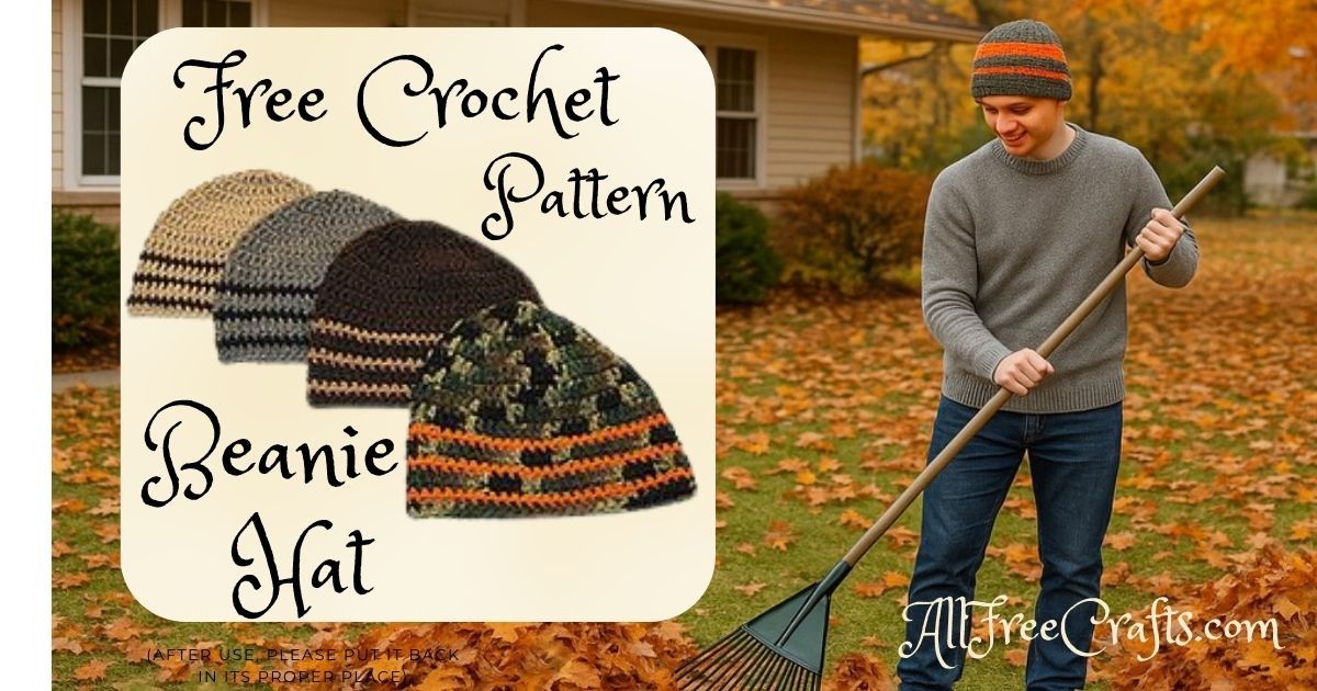 free crochet beanie hat pattern