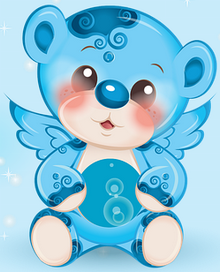 blue teddy bear angel