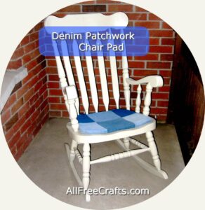 patchwork denim chair pad
