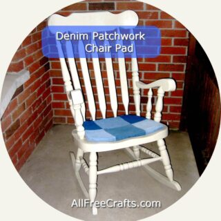 patchwork denim chair pad