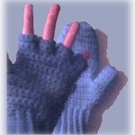 crocheted fingerless mitten top gloves