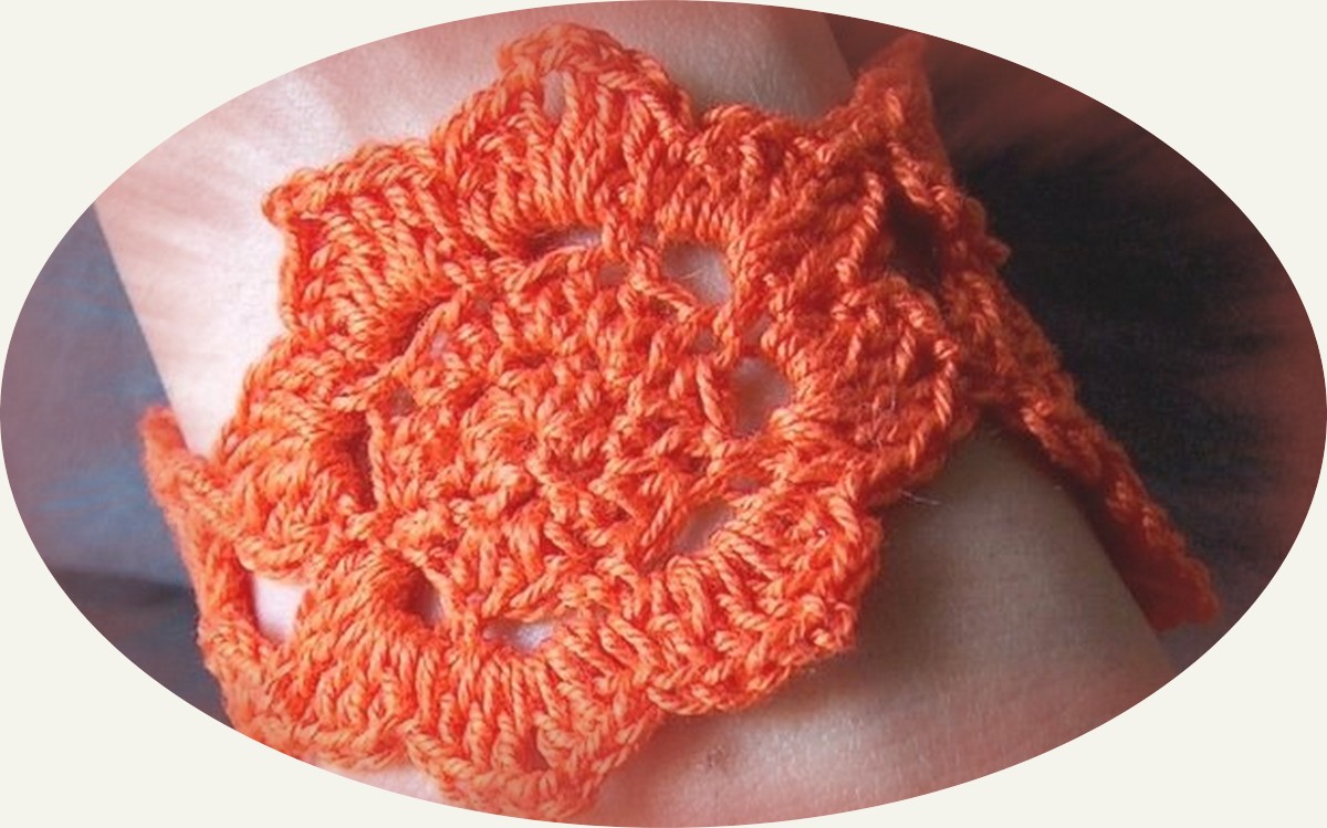 crocheted lotus flower motif